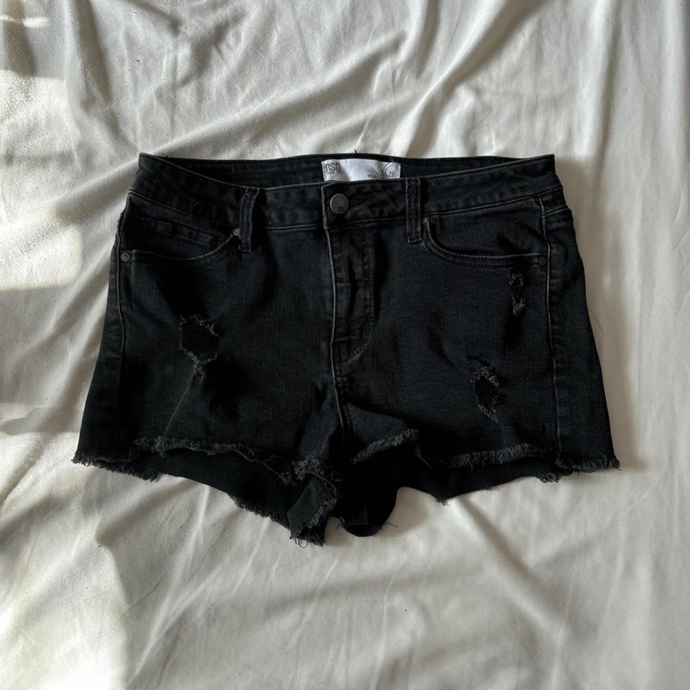 Black Denim Shorts